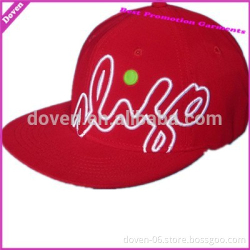 Red custom 3D embroidery cap and hat